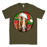 Army Green Belgian Horse  Christmas Classic Tee - LillyAllenDesigns