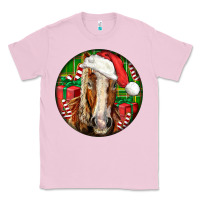 Bubblegum Pink Belgian Horse  Christmas Classic Tee - LillyAllenDesigns