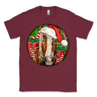 Burgundy Belgian Horse  Christmas Classic Tee - LillyAllenDesigns