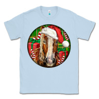 Dusty Blue Belgian Horse  Christmas Classic Tee - LillyAllenDesigns