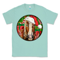 Seafoam Belgian Horse  Christmas Classic Tee - LillyAllenDesigns