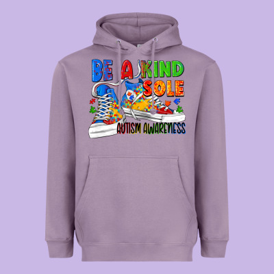 Be A Kind Sole Autism Awareness Heavyweight Hoodie Designed By Fadigitalartstudio