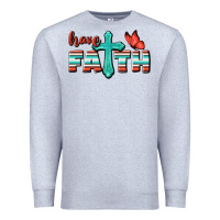 Heather Grey Have Faith Premium Sweatshirt - BundleAndBundleShop
