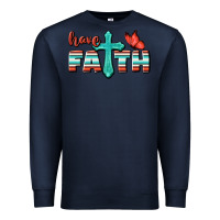 Navy Have Faith Premium Sweatshirt - BundleAndBundleShop