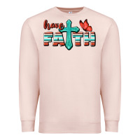 Pale Pink Have Faith Premium Sweatshirt - BundleAndBundleShop