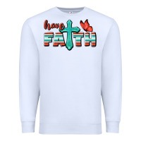White Have Faith Premium Sweatshirt - BundleAndBundleShop