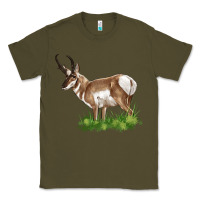Army Green pronghorn Classic Tee - LillyAllenDesigns