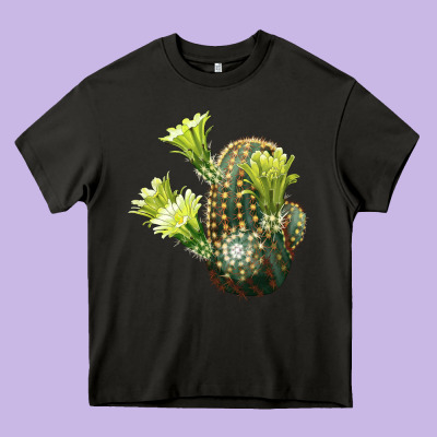 Nylon Hedgehog Cactus Heavy Core Tee Designed By Lillyallendesigns