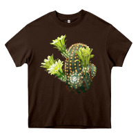 Chocolate Brown nylon hedgehog cactus Heavy Core Tee - LillyAllenDesigns