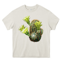 Cream nylon hedgehog cactus Heavy Core Tee - LillyAllenDesigns