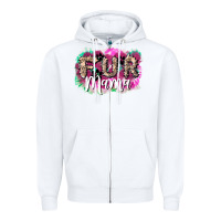 White Fur mama mother's day Zipper Hoodie - HowdyJamesFarm