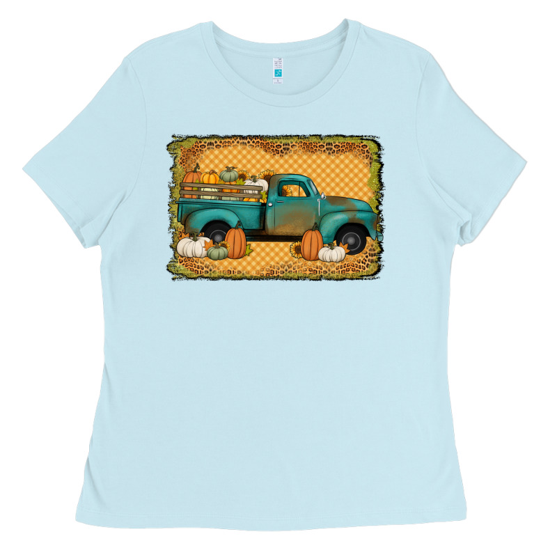 Pumpkin Farm Truck Ladies Tee by Jasminsmagicworld | Teevron
