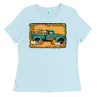 Baby Blue pumpkin farm truck Ladies Tee - Jasminsmagicworld