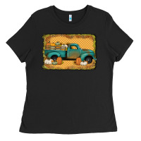 Black pumpkin farm truck Ladies Tee - Jasminsmagicworld