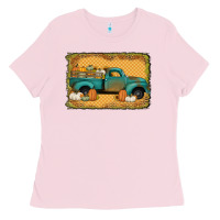 Bubblegum Pink pumpkin farm truck Ladies Tee - Jasminsmagicworld