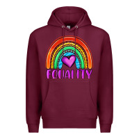 Burgundy equality rainbow Premium Hoodie - OliviaCreatesArt