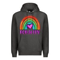Charcoal Heather equality rainbow Premium Hoodie - OliviaCreatesArt