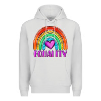 Dove Grey equality rainbow Premium Hoodie - OliviaCreatesArt