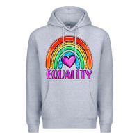 Heather Grey equality rainbow Premium Hoodie - OliviaCreatesArt