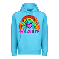 Ocean Blue equality rainbow Premium Hoodie - OliviaCreatesArt