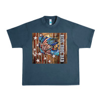 Midnight Navy Western Reel Cool Dad American Flag Bass Urban Heavy Tee - LillyAllenDesigns