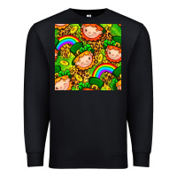 Black St. Patrick's dwarf seamless pattern digital paper Premium Sweatshirt - BundleAndBundleShop
