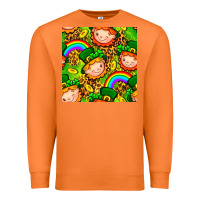 Carrot St. Patrick's dwarf seamless pattern digital paper Premium Sweatshirt - BundleAndBundleShop