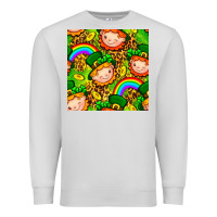 Dove Grey St. Patrick's dwarf seamless pattern digital paper Premium Sweatshirt - BundleAndBundleShop