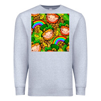 Heather Grey St. Patrick's dwarf seamless pattern digital paper Premium Sweatshirt - BundleAndBundleShop