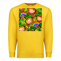 Lemon St. Patrick's dwarf seamless pattern digital paper Premium Sweatshirt - BundleAndBundleShop