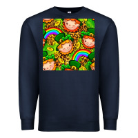 Navy St. Patrick's dwarf seamless pattern digital paper Premium Sweatshirt - BundleAndBundleShop