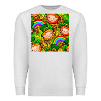 Oatmeal Heather St. Patrick's dwarf seamless pattern digital paper Premium Sweatshirt - BundleAndBundleShop