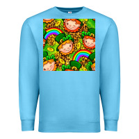 Ocean Blue St. Patrick's dwarf seamless pattern digital paper Premium Sweatshirt - BundleAndBundleShop