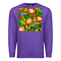 Purple St. Patrick's dwarf seamless pattern digital paper Premium Sweatshirt - BundleAndBundleShop