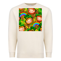 Sandshell St. Patrick's dwarf seamless pattern digital paper Premium Sweatshirt - BundleAndBundleShop