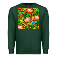 Sports Green St. Patrick's dwarf seamless pattern digital paper Premium Sweatshirt - BundleAndBundleShop