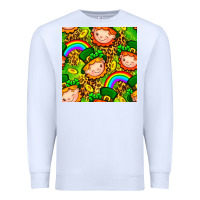 White St. Patrick's dwarf seamless pattern digital paper Premium Sweatshirt - BundleAndBundleShop