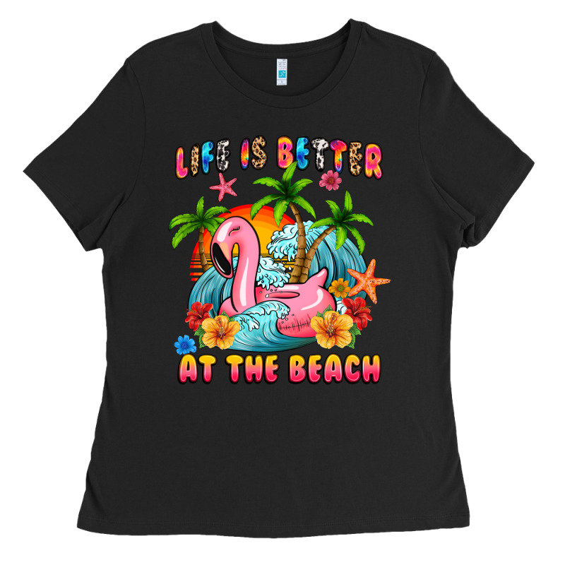 Life Is Better At The Beach Ladies Tee by MaliasSmallBusiness | Teevron