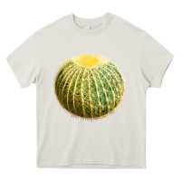 Cream golden barrel cactus Heavy Core Tee - LillyAllenDesigns
