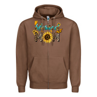 Chestnut Blessed mom sunflower butterfly mother's day Zipper Hoodie - HowdyJamesFarm