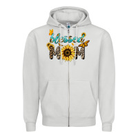 Dove Grey Blessed mom sunflower butterfly mother's day Zipper Hoodie - HowdyJamesFarm