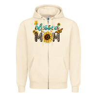 Sandshell Blessed mom sunflower butterfly mother's day Zipper Hoodie - HowdyJamesFarm