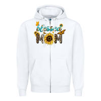 White Blessed mom sunflower butterfly mother's day Zipper Hoodie - HowdyJamesFarm