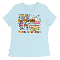 Baby Blue money can't buy happiness but it can buy books Ladies Tee - MaliasSmallBusiness