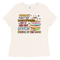 Bone money can't buy happiness but it can buy books Ladies Tee - MaliasSmallBusiness