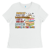 White money can't buy happiness but it can buy books Ladies Tee - MaliasSmallBusiness