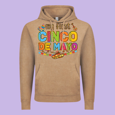 My First Cinco De Mayo Vintage Hoodie Designed By Lillyallendesigns
