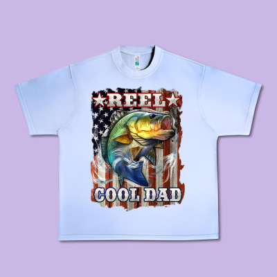 Reel Cool Dad Bass 4th Of July Urban Heavy Tee Designed By Lillyallendesigns