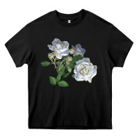 Black white dawn rose Heavy Core Tee - LillyAllenDesigns