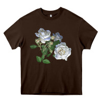 Chocolate Brown white dawn rose Heavy Core Tee - LillyAllenDesigns